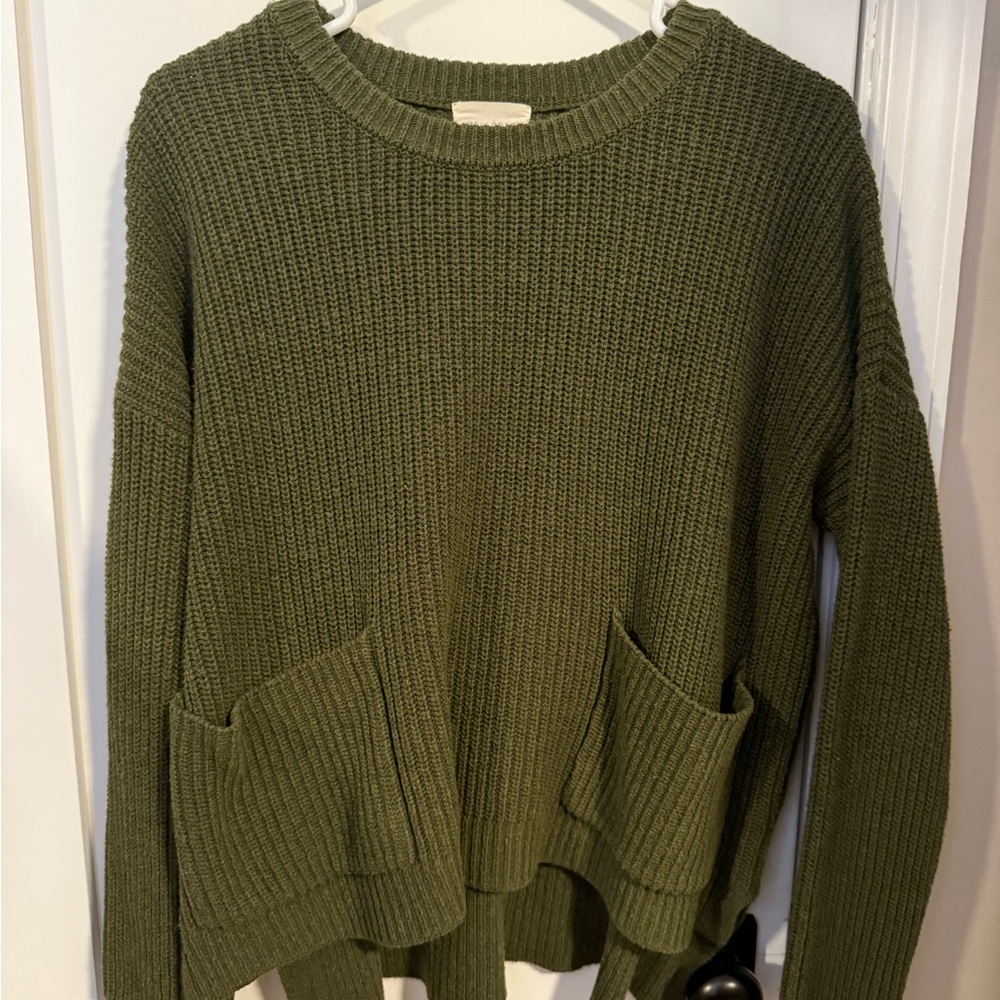 MELLODAY Olive Green Crew Neck Sweater